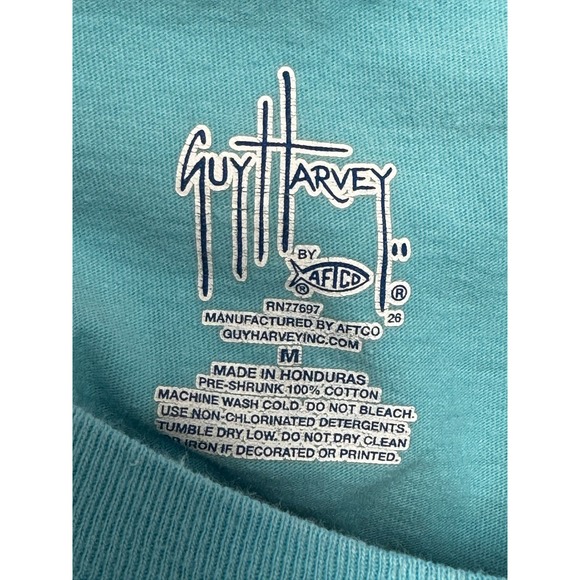 Guy Harvey Men's Short Sleeve‎ T-Shirt Size M Light Blue - Picture 6 of 6